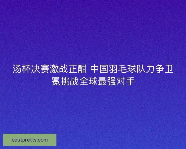 汤杯决赛激战正酣 中国羽毛球队力争卫冕挑战全球最强对手